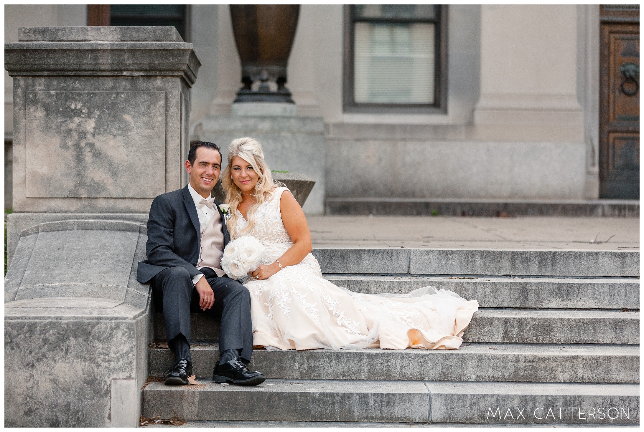 bride and groom american legion mall