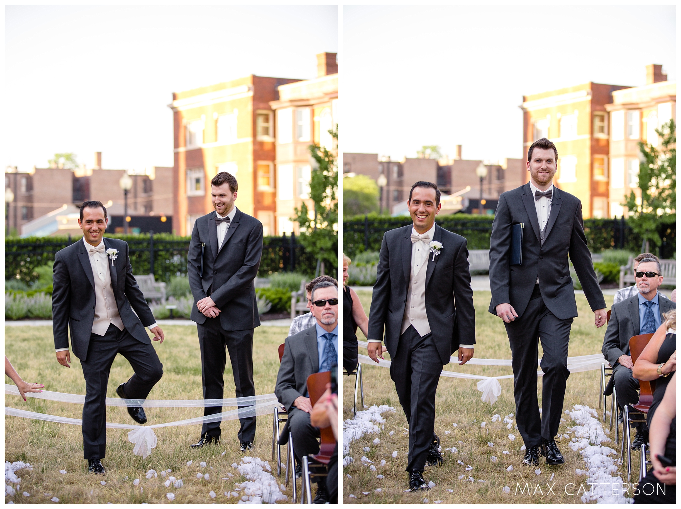 groom walking down the isle