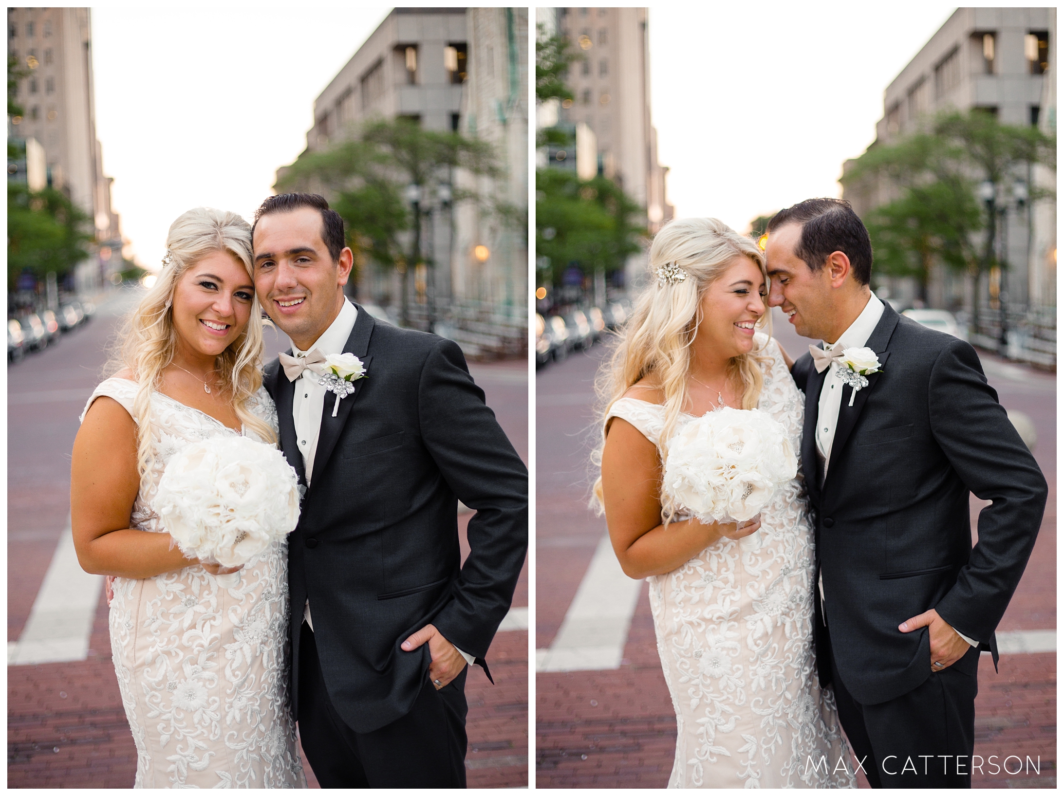 bride and groom downtown indianapolis