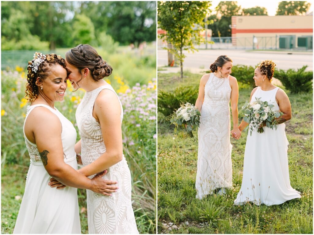 Lesbian couple on their wedding day